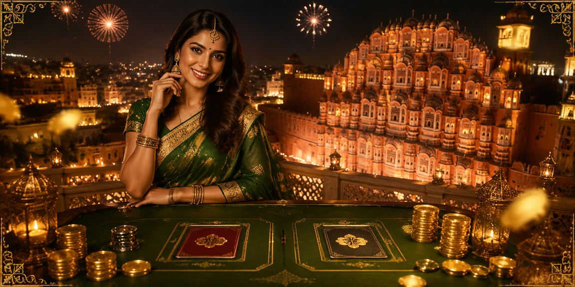 Indian women enjoying card games like Teen Patti during festive celebrations